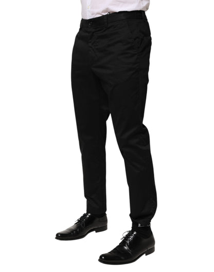 Dolce & Gabbana Black Cotton Tapered Men Formal Trousers Pants - from Dolce & Gabbana