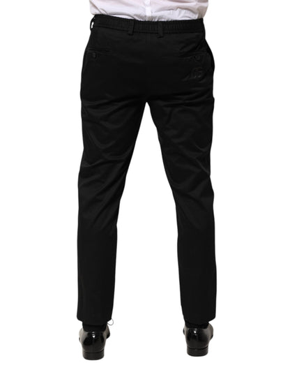 Dolce & Gabbana Black Cotton Tapered Men Formal Trousers Pants - from Dolce & Gabbana