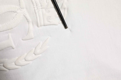 Dolce & Gabbana White Cotton DG Crown Embossed Men T-shirt by Dolce & Gabbana