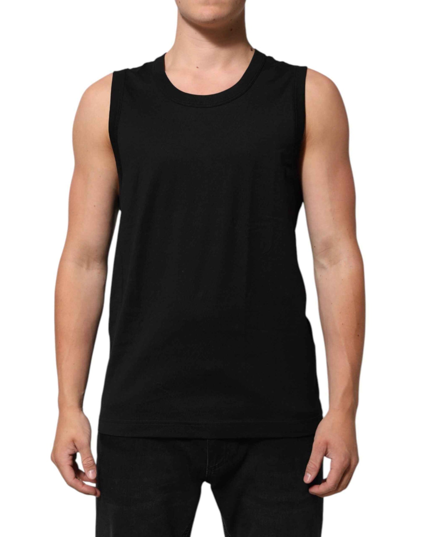 Dolce & Gabbana Black Cotton Sleeveless Underwear Men Tank Top by Dolce & Gabbana