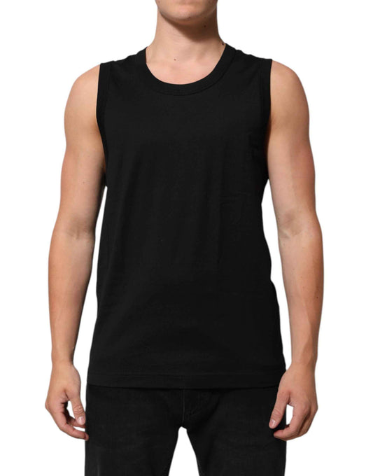 Dolce & Gabbana Black Cotton Sleeveless Underwear Men Tank Top by Dolce & Gabbana