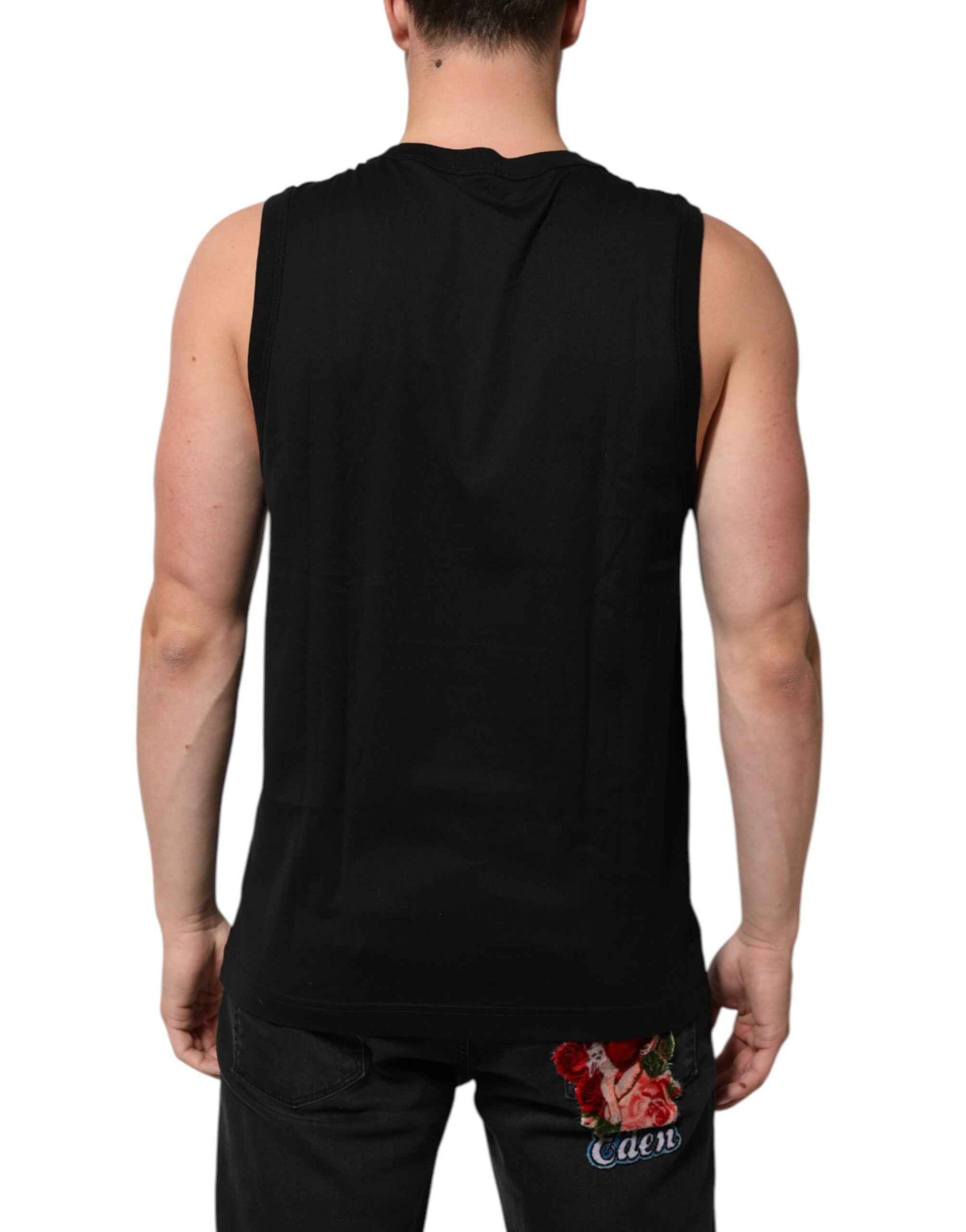 Dolce & Gabbana Black Cotton Sleeveless Underwear Men Tank Top by Dolce & Gabbana