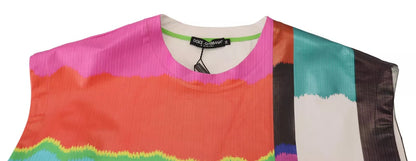 Dolce &amp; Gabbana Multicolor Print Blouse Cotton Tank TV Print T-shirt