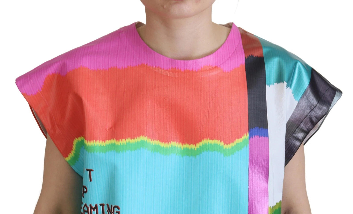 Dolce &amp; Gabbana Multicolor Print Blouse Cotton Tank TV Print T-shirt