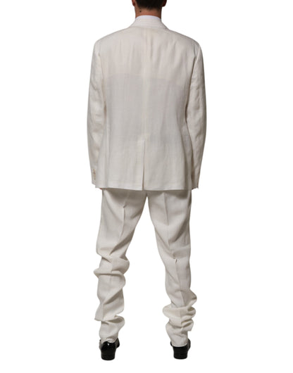 Dolce & Gabbana Light Cream Linen Embroidered 2 Piece Suit - from Dolce & Gabbana