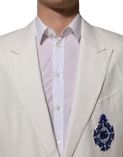 Dolce & Gabbana Light Cream Linen Embroidered 2 Piece Suit - from Dolce & Gabbana