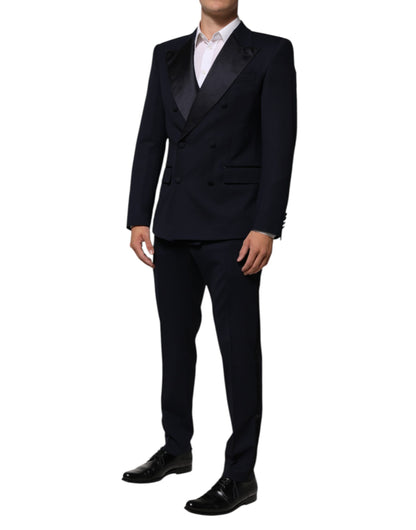 Dolce & Gabbana Black Wool 3 Piece Slim Fit Formal Men Suit - from Dolce & Gabbana