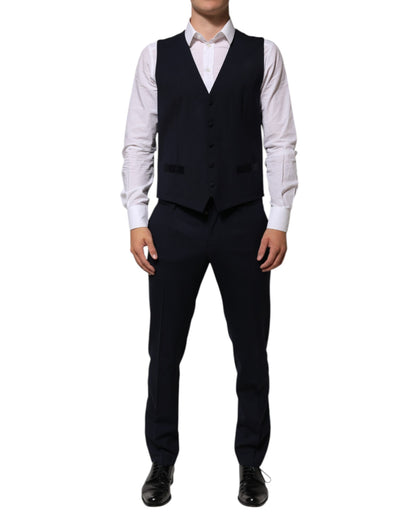 Dolce & Gabbana Black Wool 3 Piece Slim Fit Formal Men Suit - from Dolce & Gabbana