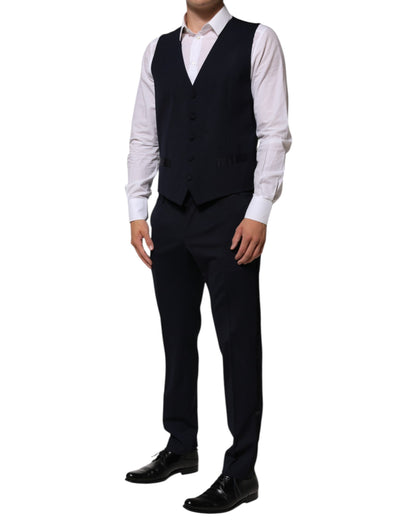 Dolce & Gabbana Black Wool 3 Piece Slim Fit Formal Men Suit - from Dolce & Gabbana