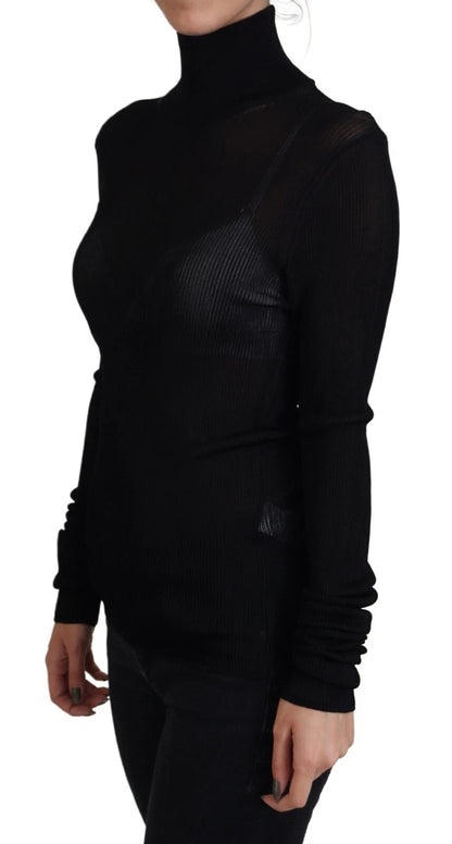 Dolce &amp; Gabbana Black Turtleneck Slim Fit Pullover Sweater