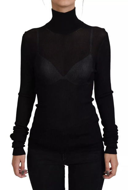 Dolce &amp; Gabbana Black Turtleneck Slim Fit Pullover Sweater
