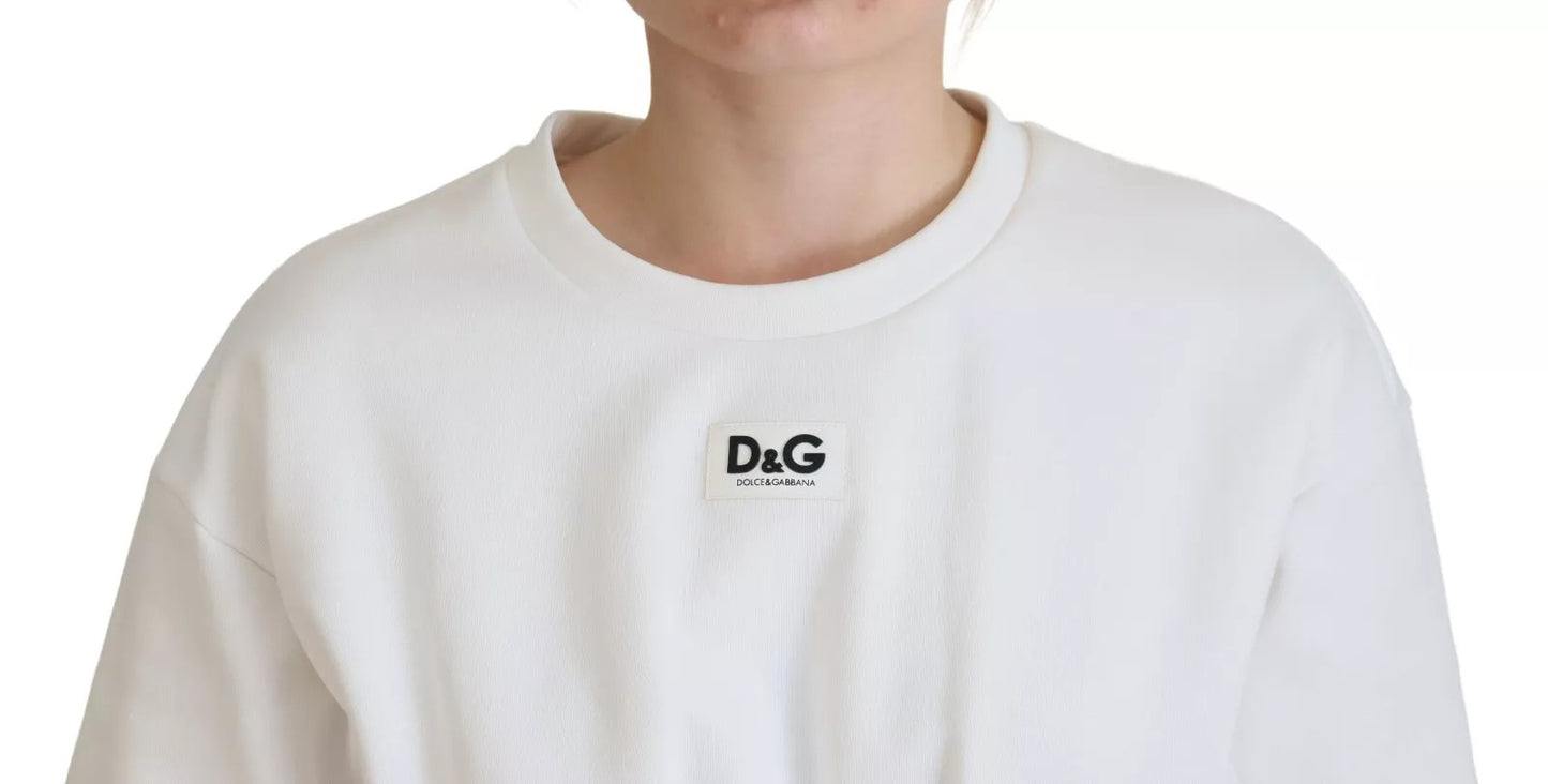 Dolce &amp; Gabbana White Cotton Corset Stretch Top T-shirt