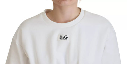 Dolce &amp; Gabbana White Cotton Corset Stretch Top T-shirt