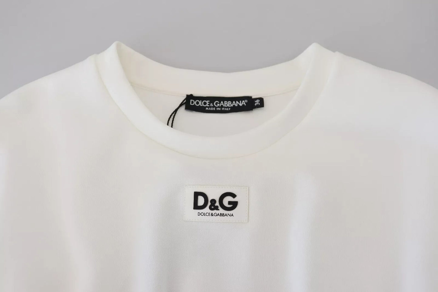Dolce &amp; Gabbana White Cotton Corset Stretch Top T-shirt
