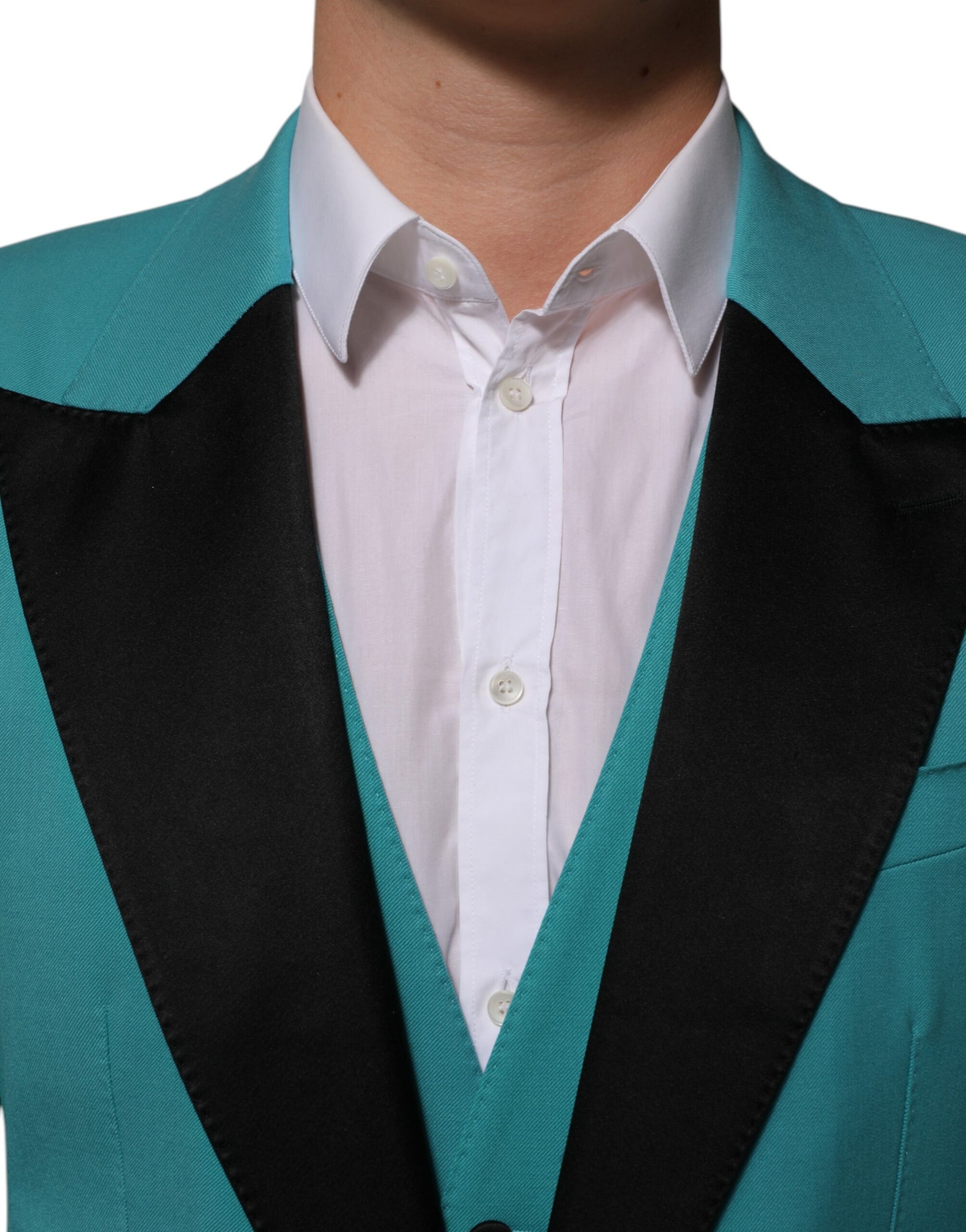 Dolce & Gabbana Cyan 3 Piece Wool Silk Blend Suit SICILIA - from Dolce & Gabbana