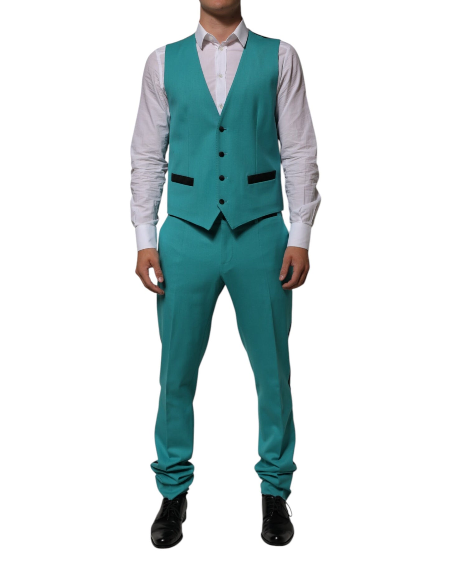 Dolce & Gabbana Cyan 3 Piece Wool Silk Blend Suit SICILIA - from Dolce & Gabbana