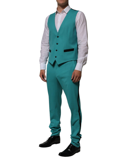 Dolce & Gabbana Cyan 3 Piece Wool Silk Blend Suit SICILIA - from Dolce & Gabbana