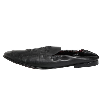 Dolce & Gabbana Black Leather Slip On Men Flat Loafers Shoes - from Dolce & Gabbana