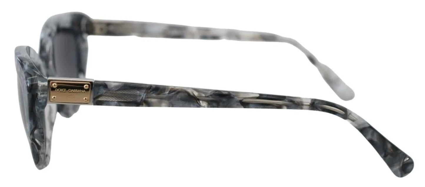 Dolce & Gabbana DG4194 Gray Acetate Logo Plaque Cat Eye Lens Sunglasses by Dolce & Gabbana