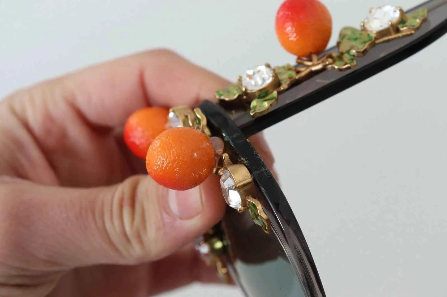 Dolce & Gabbana DG4283B Acetate Crystals Orange Appliques Sunglasses by Dolce & Gabbana