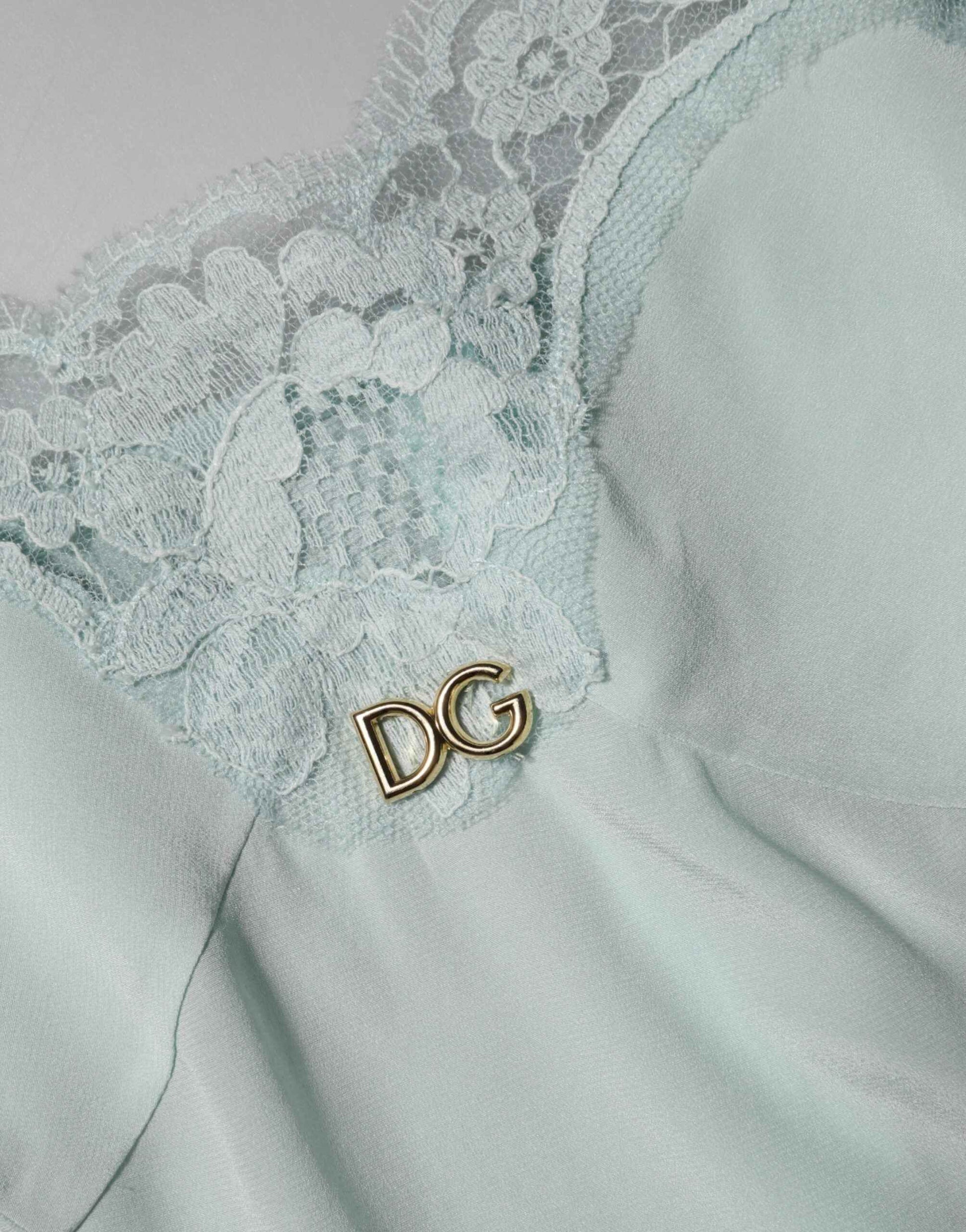 Dolce & Gabbana Light Blue Silk Lace Midi Bodycon Slip Dress by Dolce & Gabbana