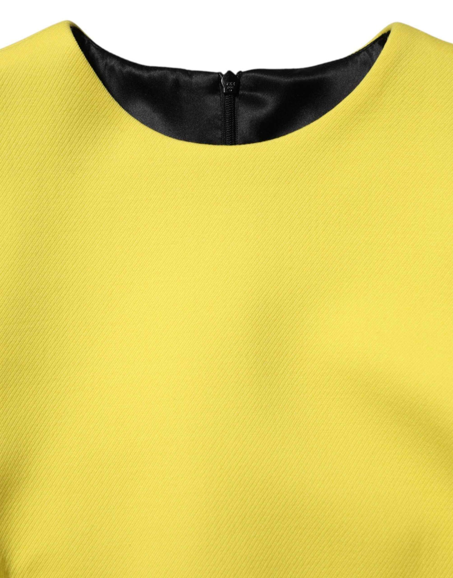 Dolce & Gabbana Yellow Viscose Acetate Mini Long Sleeve Dress by Dolce & Gabbana