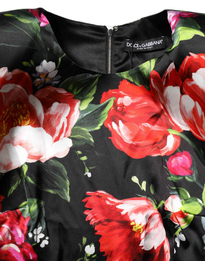Dolce & Gabbana Black Floral Fiori Pittorici Mini Bodycon Dress by Dolce & Gabbana