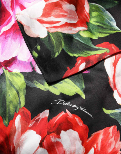 Dolce & Gabbana Black Floral Fiori Pittorici Mini Bodycon Dress by Dolce & Gabbana