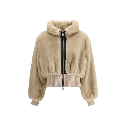 PINKO Faux fur bomber jacket
