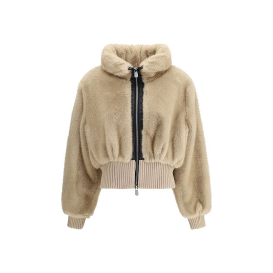 PINKO Faux fur bomber jacket