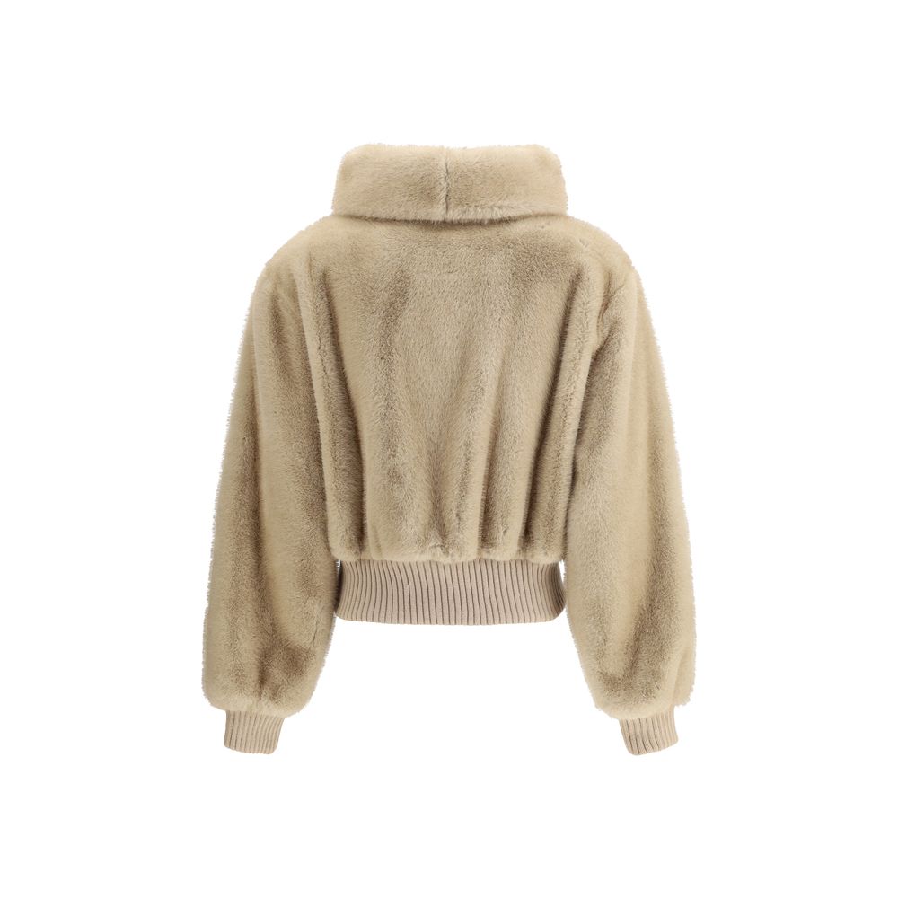 PINKO Faux fur bomber jacket