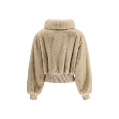 PINKO Faux fur bomber jacket
