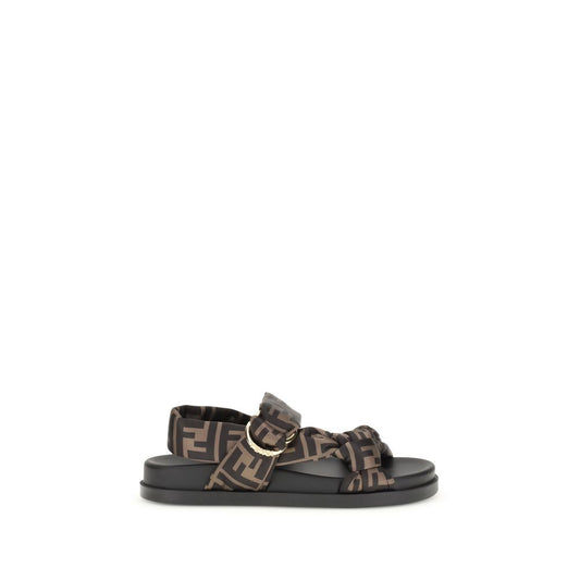 Fendi FF satin sandals