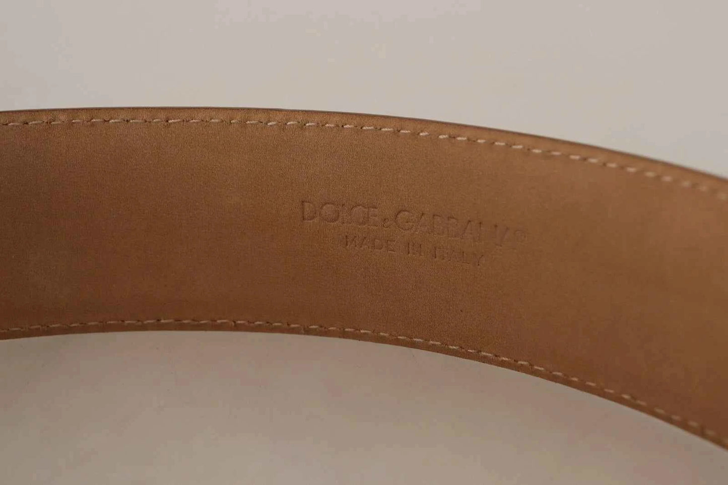 Costume National Brown Leather Gold Metal Oval Buckle Belt by Costume National