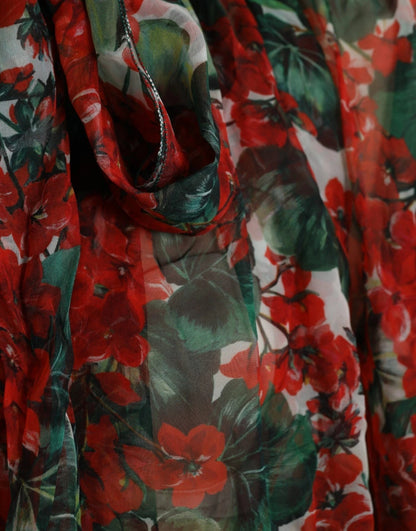 Dolce &amp; Gabbana Multicolor Floral Silk Collar Blouse