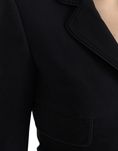 Dolce &amp; Gabbana Black Wool Single Breasted Cropped Jacket