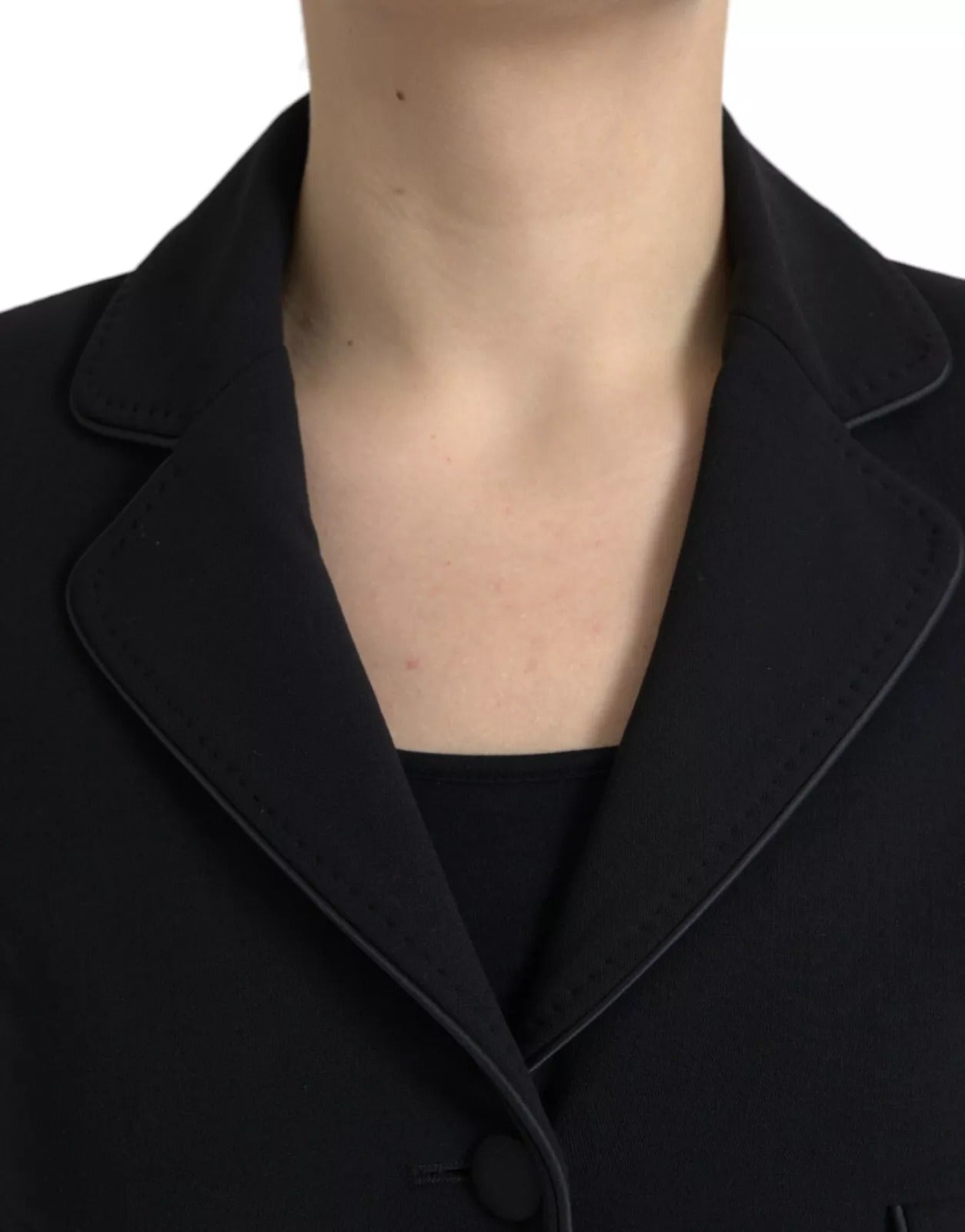 Dolce &amp; Gabbana Black Wool Single Breasted Cropped Jacket