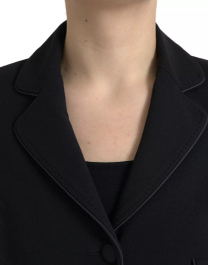 Dolce &amp; Gabbana Black Wool Single Breasted Cropped Jacket