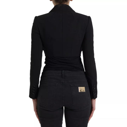 Dolce &amp; Gabbana Black Wool Single Breasted Cropped Jacket