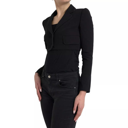 Dolce &amp; Gabbana Black Wool Single Breasted Cropped Jacket