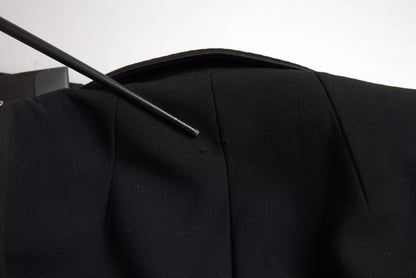 Dolce &amp; Gabbana Black Wool Single Breasted Cropped Jacket