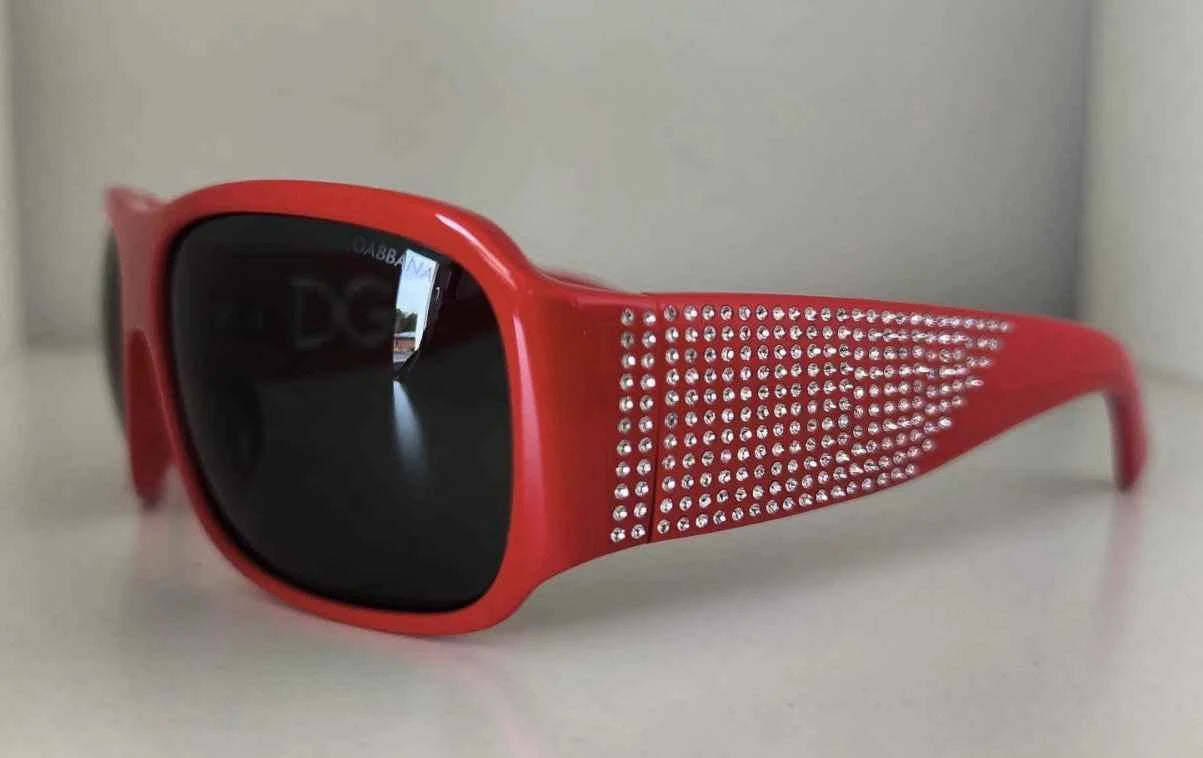 Dolce & Gabbana DG4027 Red Crystal Black Lens Shades Sunglasses by Dolce & Gabbana