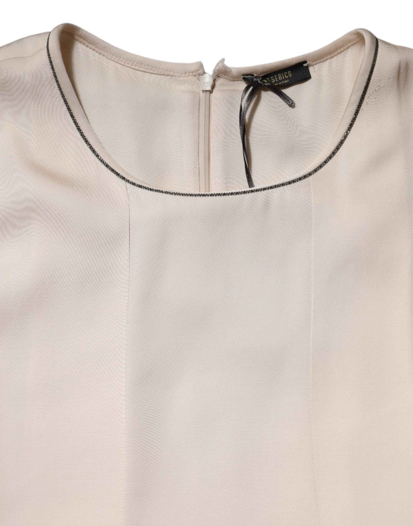 Peserico Beige Viscose Pleated Sleeveless Long Maxi Dress by Peserico