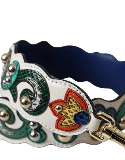 Dolce & Gabbana White Leather Handbag Belt Accessory Shoulder Strap by Dolce & Gabbana
