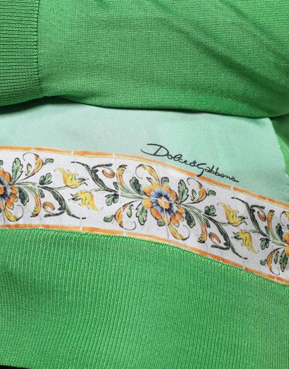 Dolce & Gabbana Green Lemon Print Pullover Silk Women Sweater by Dolce & Gabbana