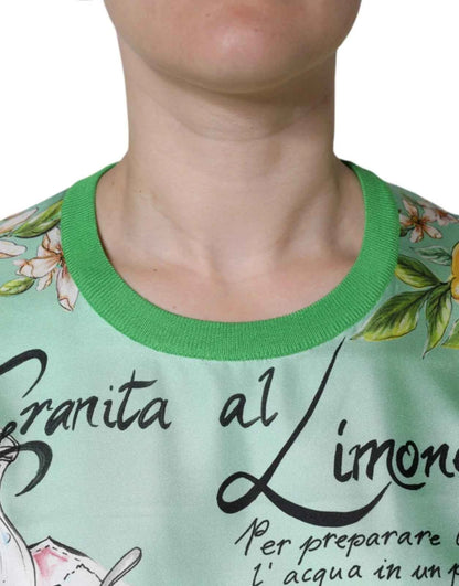 Dolce & Gabbana Green Lemon Print Pullover Silk Women Sweater by Dolce & Gabbana