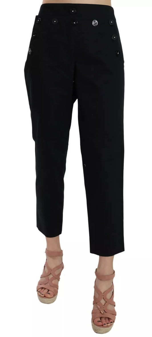 Pantalon en coton noir chic Dolce &amp; Gabbana