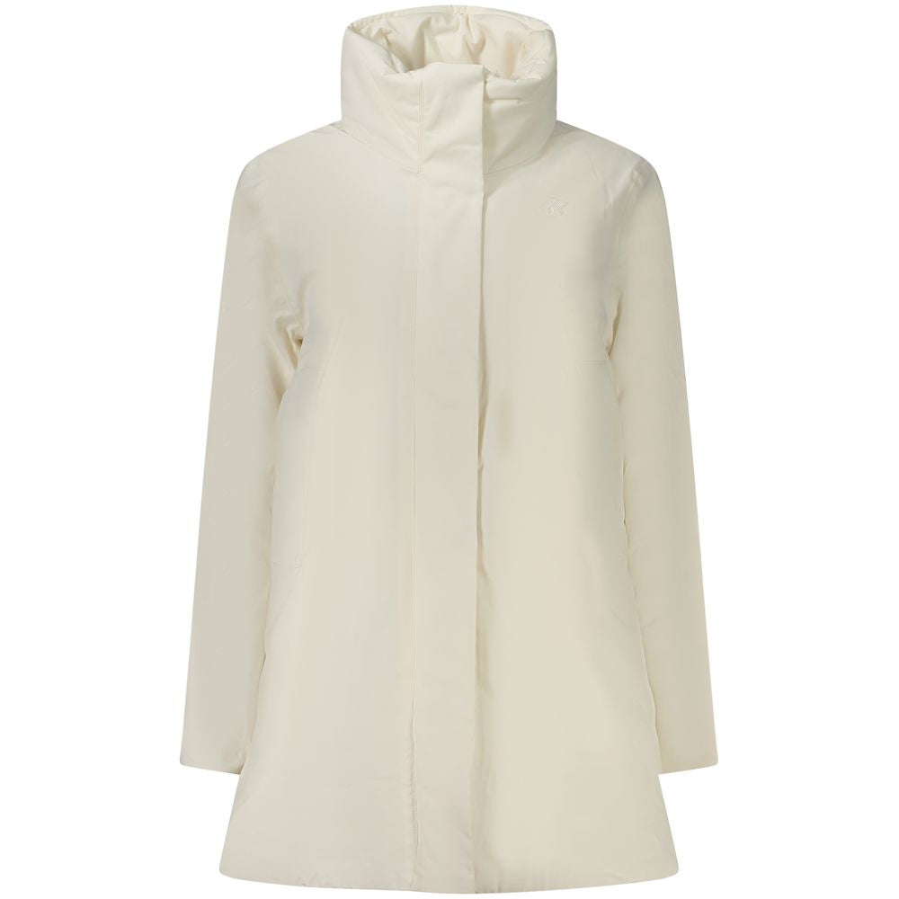 K-WAY White Nylon Jackets &amp; Coat