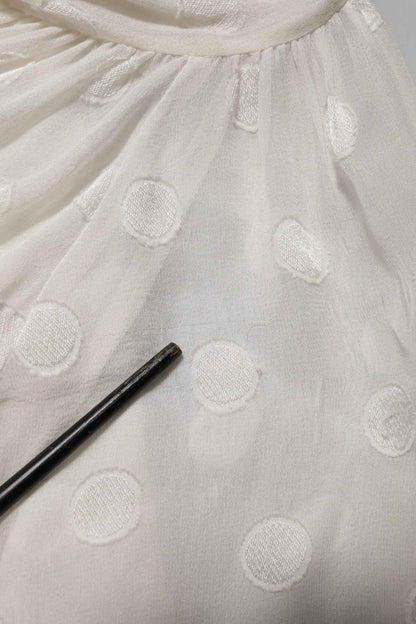 Dolce & Gabbana White Polka Sheer Silk Bow Tie Shirt Blouse Top by Dolce & Gabbana