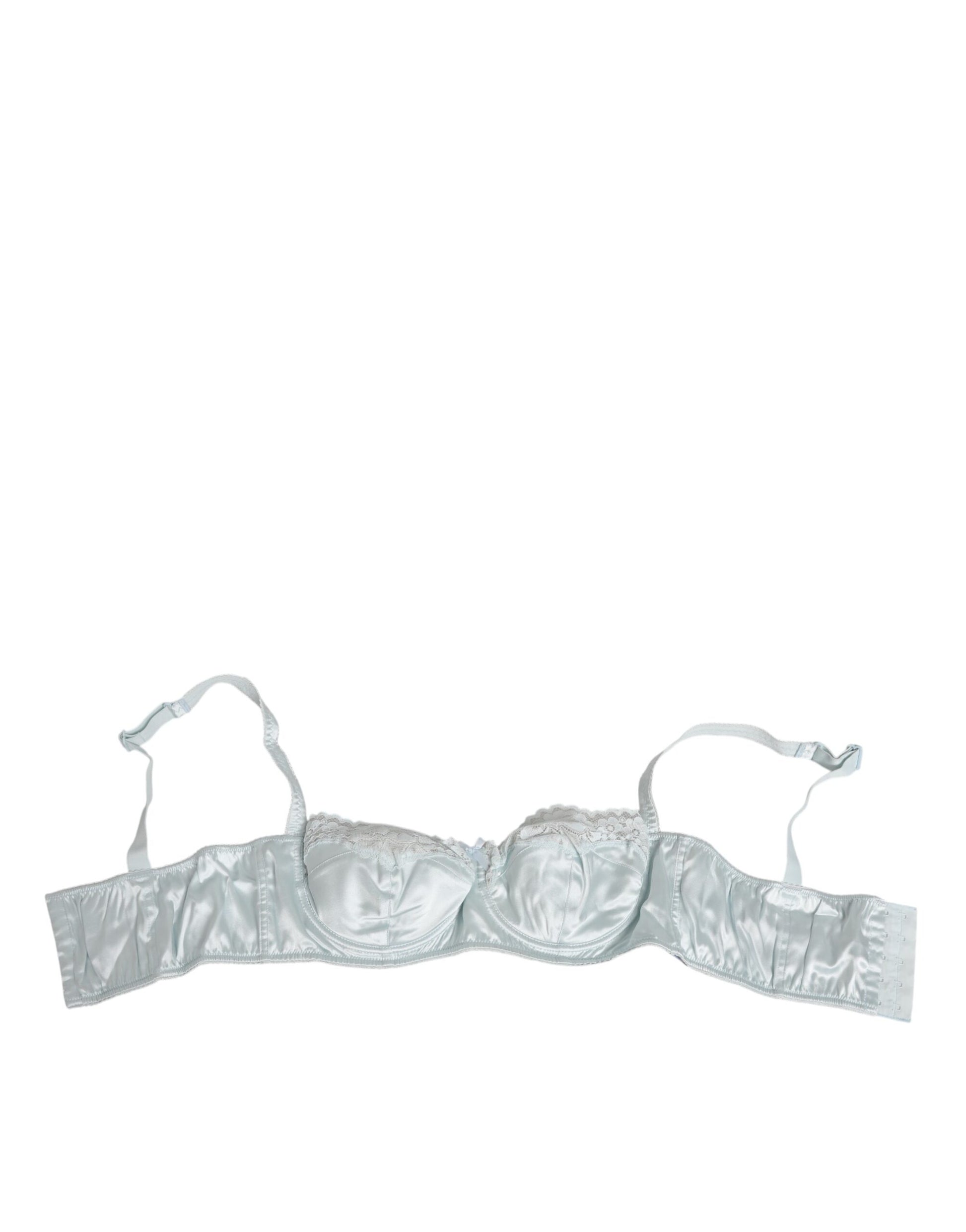Dolce & Gabbana Light Blue Silk Semi-Padded Balconette Underwear - from Dolce & Gabbana